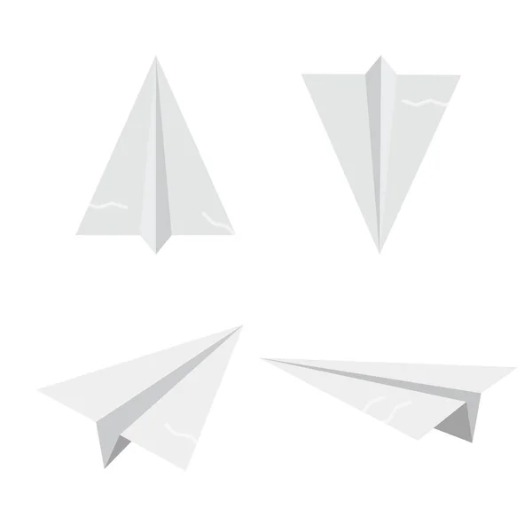 Realistisches Modell Eines Flugzeugmodells Papierflugzeug Auf Weißem Hintergrund — Stockvektor