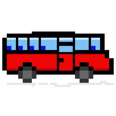 Kırmızı piksel yolu, beyaz arkaplanda vektör