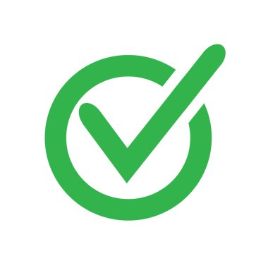 Seçim düğmesi simgesi. Kontrol listesi, Kontrol Noktası sembolü. İşaretleme sembolü. Doğru, kabul ediyorum, Web ve mobil uygulamalar için Kontrol Listesi vektör çizimi