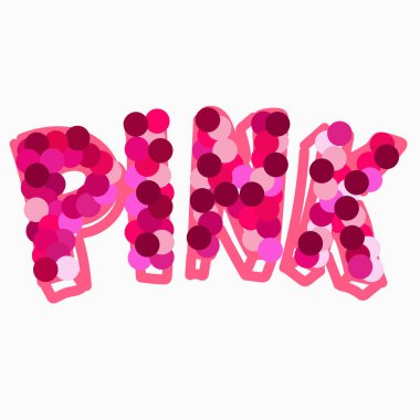 Pembe pullu ve şirin ikonlar vektör resimli pembe güç sloganı