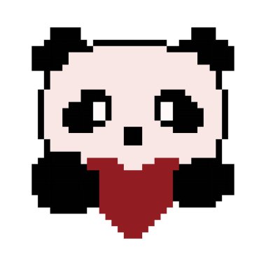 Panda piksel tarzında resimleme piksel sanatı
