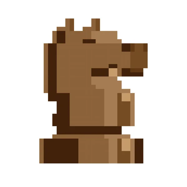 Icono Pieza Ajedrez Caballo Aplicación Ajedrez Pixel Estilo Arte Sprite — Vector de stock