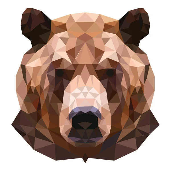 棕色的熊肖像 抽象的低聚设计 矢量图 — 图库矢量图片#