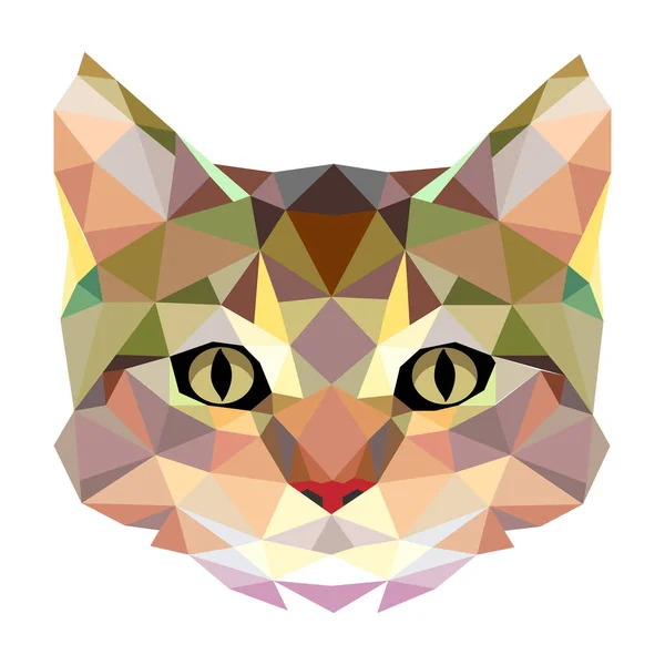 Векторная Кошка Стиле Полигона Треугольная Векторная Иллюстрация Животного Использования Качестве — стоковый вектор