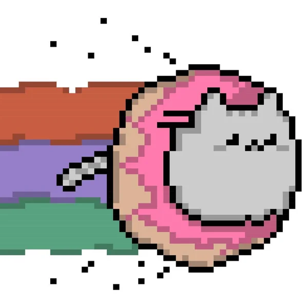Space Cat Taco Tuesday Ficano Cinco Mayo Wey Пиксель Белом — стоковый вектор