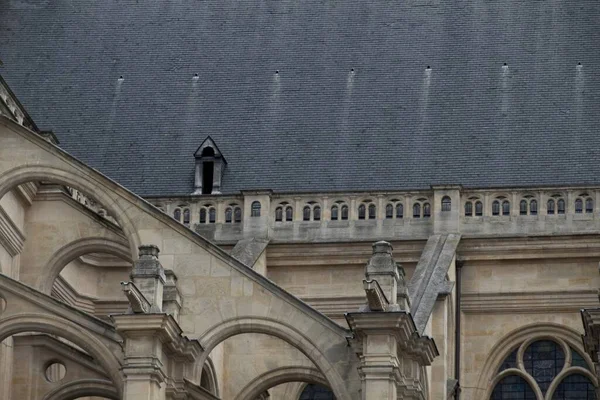 Fațada Catedralei Eustache — Fotografie, imagine de stoc