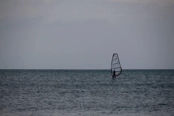 Windsurfer Zee Rechtenvrije Stockfoto's