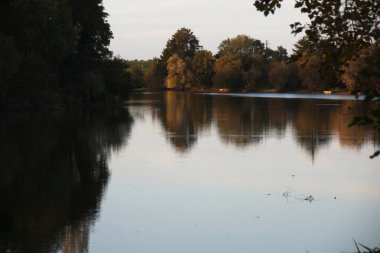 Suya yansıyan sonbahar ağaçları