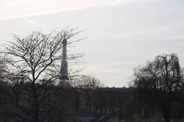Eiffelova Věž Město Ráno — Stock fotografie