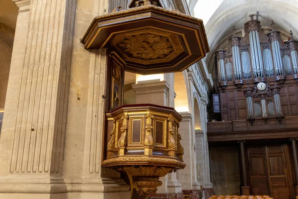 Interior Uma Igreja Francesa — Fotografia de Stock