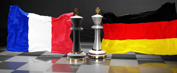Franciaország Németország Csúcstalálkozó Harc Vagy Kitűnés Két Ország Között Amelynek — Stock Fotó