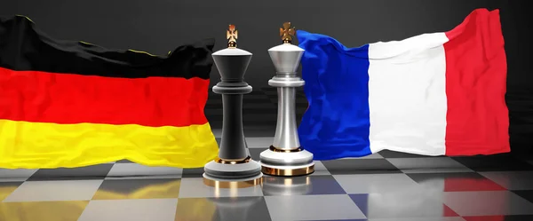 Németország Franciaország Csúcstalálkozó Harc Vagy Kitűnés Két Ország Között Amelynek — Stock Fotó