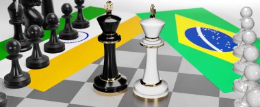 Hindistan ve Brezilya arasında bir ticaret anlaşması ve ulusal bayraklarla oynanan bir satranç oyunuyla sembolize edilen egemenliği hedefleyen bu iki ülke arasında çatışma, çatışma, kriz ve tartışma