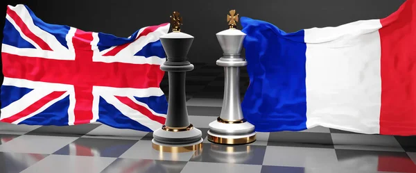 Britská Anglie Francie Summit Boj Nebo Stojan Mezi Těmito Dvěma — Stock fotografie