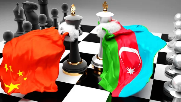 아제르바이잔 사이의 거래를 목표로 하거나 국기가 게임을 지배하는 목표로 — 스톡 사진