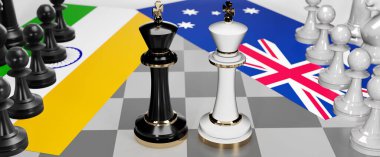 Hindistan ve Avustralya arasında bir ticaret anlaşması ve ulusal bayraklarla oynanan bir satranç oyunuyla sembolize edilen egemenliği hedefleyen bu iki ülke arasında çatışma, çatışma, kriz ve tartışma