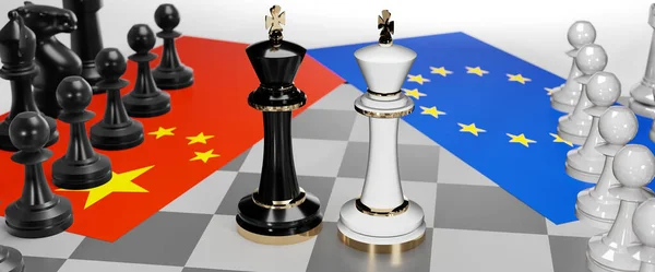 China Europa Conflicto Choque Crisis Debate Entre Esos Dos Países — Foto de Stock