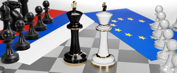 Russland Und Die Europa Konflikt Konflikt Krise Und Debatte Zwischen — Stockfoto