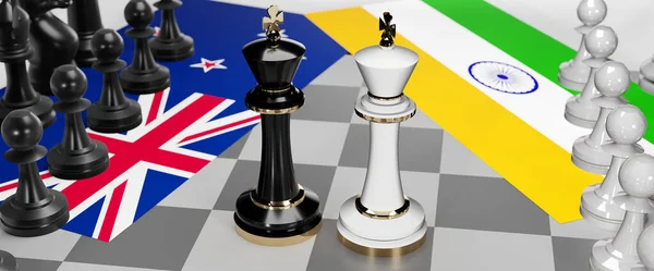 Nový Zéland Indie Konflikt Střet Krize Diskuse Mezi Těmito Dvěma — Stock fotografie