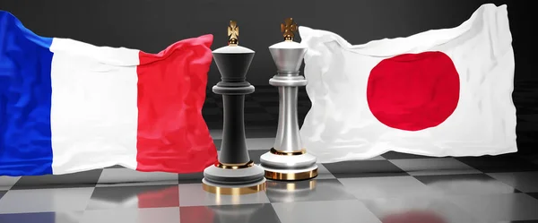 Francie Japonský Summit Boj Nebo Odstup Mezi Těmito Dvěma Zeměmi — Stock fotografie