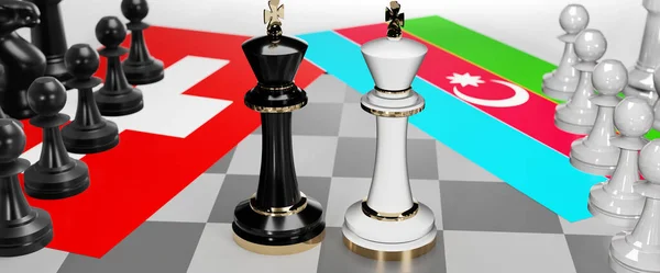 Sviçre Azerbaycan Görüşmeler Tartışmalar Diyaloglar Veya Iki Satranç Kralı Olarak — Stok fotoğraf