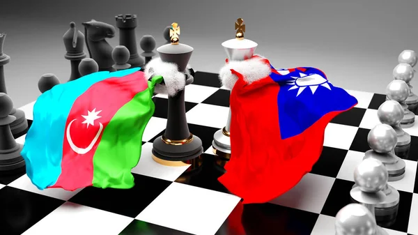 Iki Ülke Arasındaki Azerbaycan Krizi Çatışma Çatışma Tartışma Ulusal Bayraklı — Stok fotoğraf