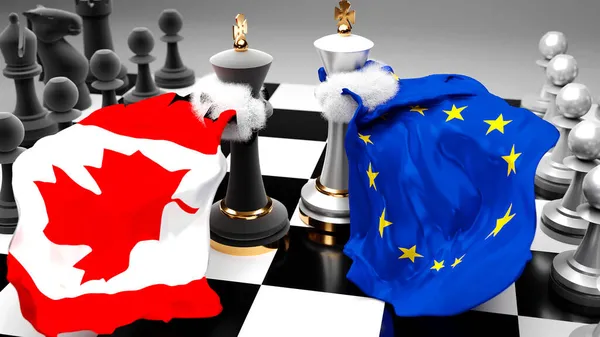 Kanada Europa Krise Konflikt Konflikt Und Debatte Zwischen Diesen Beiden — Stockfoto