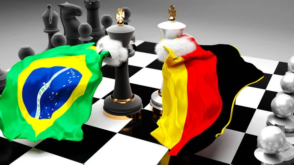 Brasil Alemanha Crise Confronto Conflito Debate Entre Esses Dois Países — Fotografia de Stock