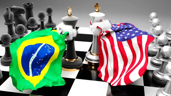 Brasil Eua Crise Confronto Conflito Debate Entre Esses Dois Países — Fotografia de Stock