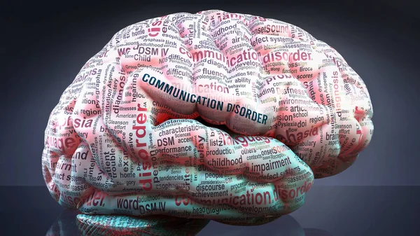 Διαταραχή Επικοινωνίας Στον Ανθρώπινο Εγκέφαλο Εκατοντάδες Όροι Που Σχετίζονται Διαταραχή — Φωτογραφία Αρχείου