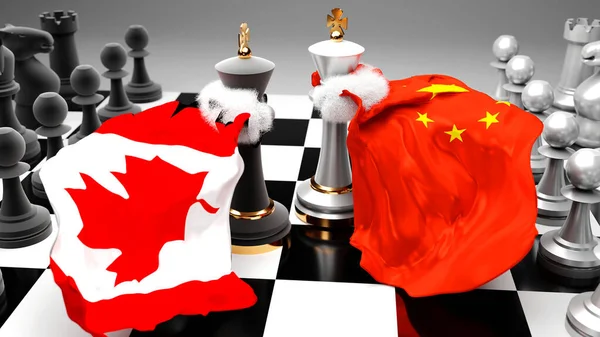 Canada Chine Crise Affrontement Conflit Débat Entre Ces Deux Pays — Photo