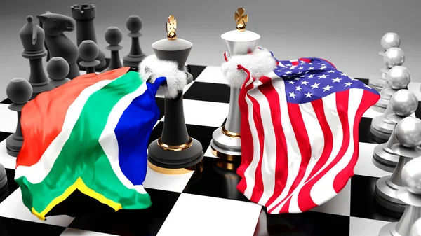 Sydafrika Usa Debatt Och Dialog Mellan Dessa Två Länder Visas — Stockfoto