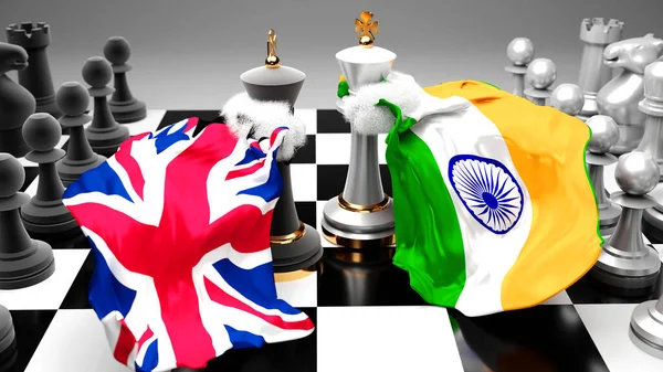 Великобритания Англия Индия Дебаты Диалог Между Этими Двумя Странами Показаны — стоковое фото