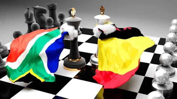 Sudafrica Belgio Dibattito Dialogo Tra Questi Due Paesi Rappresentati Come — Foto Stock
