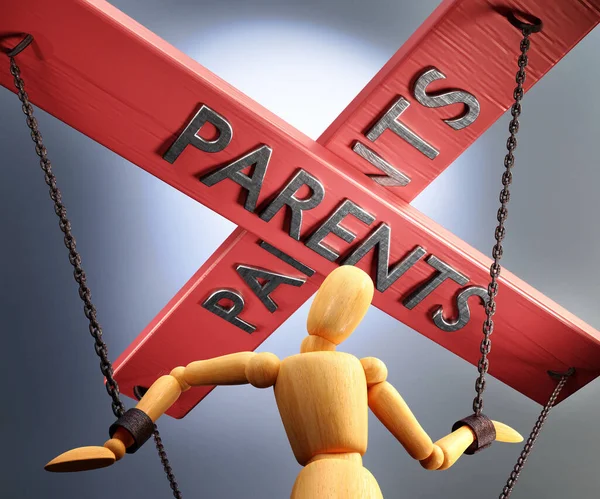 Parents Control Power Influence Manipulation Symbolized Control Bar Word Parents — 图库照片