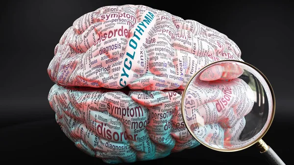 Κυκλοθυμία Στον Ανθρώπινο Εγκέφαλο Μια Έννοια Που Δείχνει Εκατοντάδες Κρίσιμες — Φωτογραφία Αρχείου
