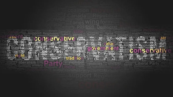 Conservatism Essential Terms Related Conservatism Arranged Importance Color Word Cloud — 图库照片