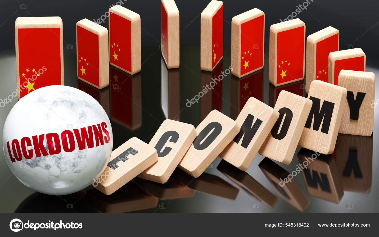 中国和中国经济的封锁经济和多米诺骨牌效应连锁反应引发了中国经济的封锁不可避免地造成了经济的崩溃和崩溃同时也是中国的标志——