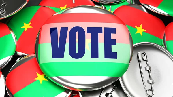 Burkina Faso Vote Dizaines Boutons Pinback Avec Drapeau Burkina Faso — Photo