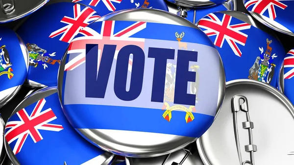 South Georgia South Sandwich Islands Vote 버튼이 사우스 조지아 사우스 — 스톡 사진