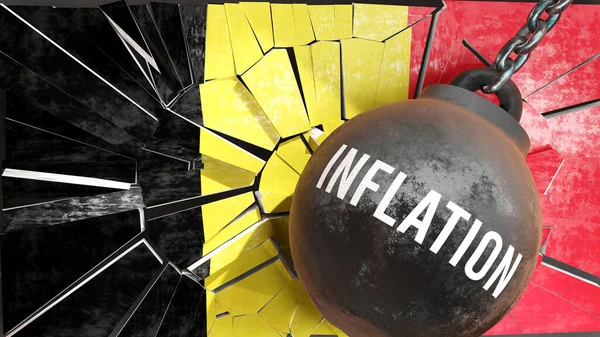 Inflación Bélgica Gran Impacto Inflación Que Destruye País Causa Declive — Foto de Stock