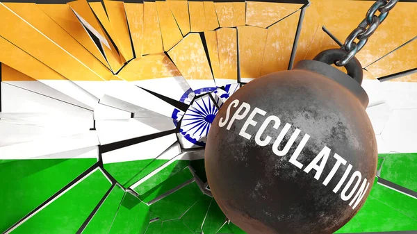 Спекуляция Индии Большое Влияние Спекуляции Которая Разрушает Страну Вызывает Экономический — стоковое фото