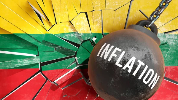 리투아니아 인플레이션 나라를 파괴하고 침체를 초래하는 인플레이션 — 스톡 사진