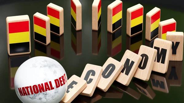 Belgio Effetto Debito Nazionale Economia Domino Reazione Catena Belgio Compensata — Foto Stock
