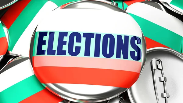 Bulgaria Elezioni Decine Pulsanti Pinback Con Una Bandiera Della Bulgaria — Foto Stock