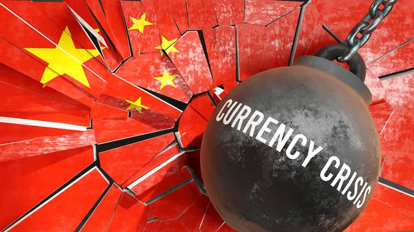 Currency crisis in China - big impact of Currency crisis that destroys the country and causes economic decline