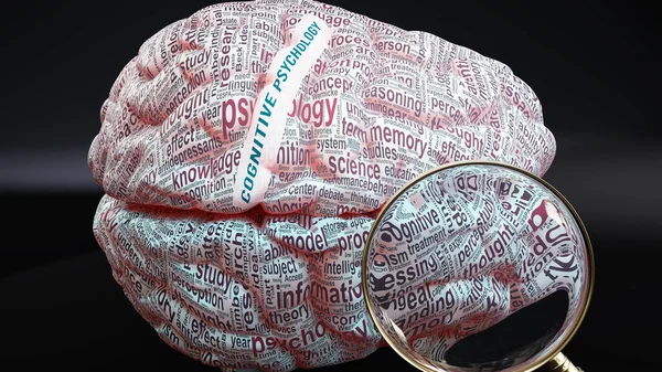 Γνωστική Ψυχολογία Στον Ανθρώπινο Εγκέφαλο Εκατοντάδες Όροι Που Σχετίζονται Γνωστική — Φωτογραφία Αρχείου