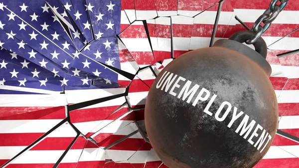 Unemployment in USA America - big impact of Unemployment that destroys the country and causes economic decline