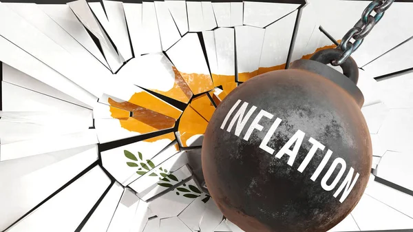 Infláció Cipruson Nagy Hatása Infláció Amely Elpusztítja Országot Gazdasági Hanyatlást — Stock Fotó