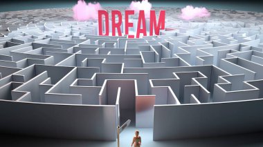 Dream and a challenging path that leads to it - confusion and frustration in seeking it, complicated journey to Dream